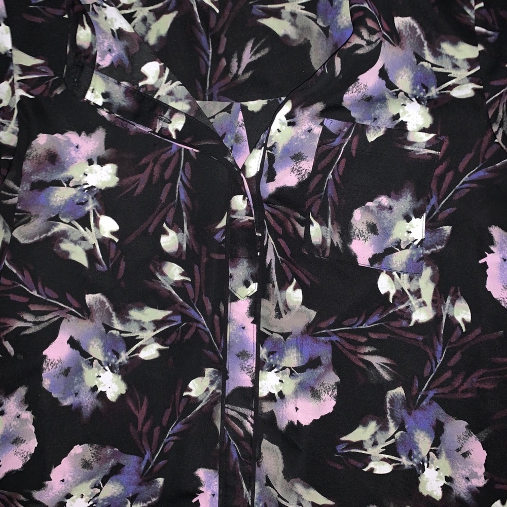 Simply Vera VeraWang Womens Floral Button Down - Picture 3 of 5